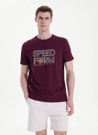 Discovery Expedition D6SM-TST3706 Bordo Bisiklet Relaxed Baskılı Erkek T-Shirt