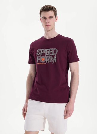 Discovery Expedition D6SM-TST3706 Bordo Bisiklet Relaxed Baskılı Erkek T-Shirt