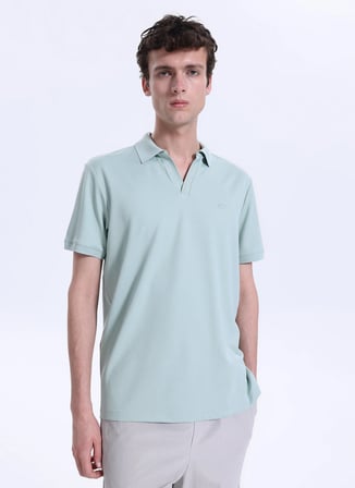 Discovery Expedition D6SM-TST3708 Mint Relaxed Düz Erkek Polo T-Shirt
