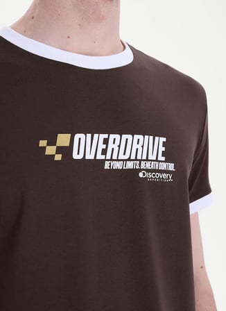 Discovery Expedition D6SM-TST3709 Kahve Bisiklet Relaxed Baskılı Erkek T-Shirt