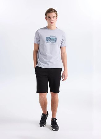 Discovery Expedition D6SM-TST3798 Gri Bisiklet Relaxed Baskılı Erkek T-Shirt