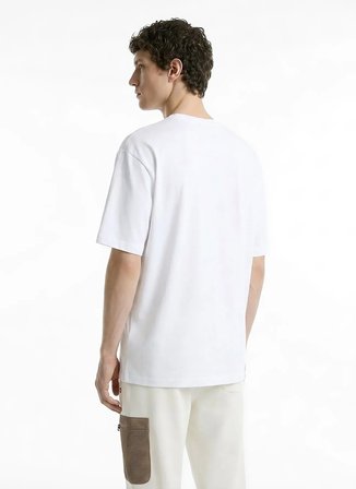 Discovery Expedition D6SM-TST3788 Beyaz Bisiklet Relaxed Baskılı Erkek T-Shirt