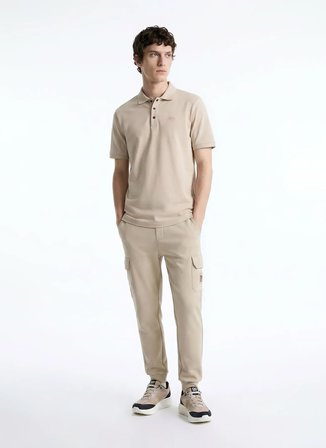 Discovery Expedition Bej Pamuk Karışımlı Polo T-Shirt D6SM-TST3801