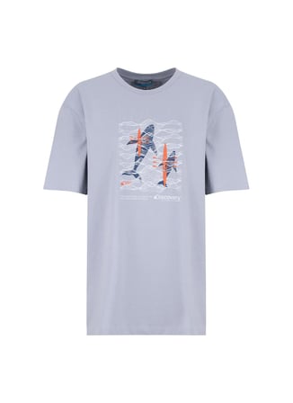 Discovery Expedition D6SM-TST3788 Gri Bisiklet Relaxed Baskılı Erkek T-Shirt