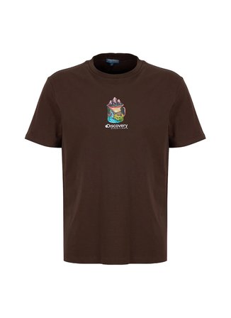 Discovery Expedition D6SM-TST3686 Kahve Bisiklet Relaxed Düz Erkek T-Shirt