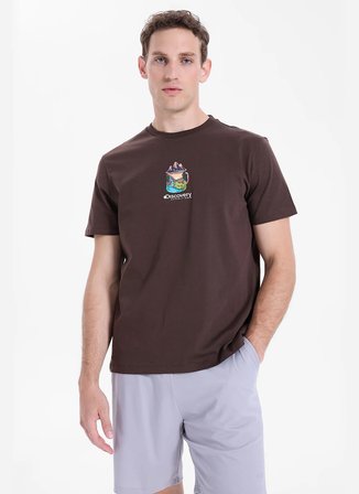 Discovery Expedition D6SM-TST3686 Kahve Bisiklet Relaxed Düz Erkek T-Shirt