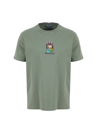 Discovery Expedition D6SM-TST3686 Nil Yeşili Bisiklet Relaxed Düz Erkek T-Shirt