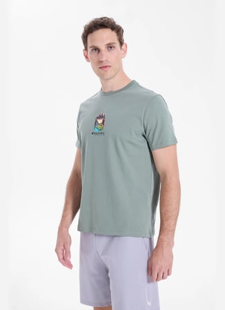 Discovery Expedition D6SM-TST3686 Nil Yeşili Bisiklet Relaxed Düz Erkek T-Shirt