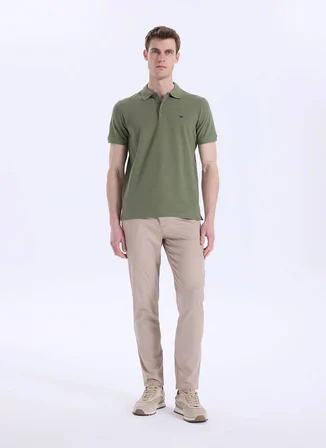 Mustang Koyu Haki Erkek Polo T-Shirt M5SM-TST1335