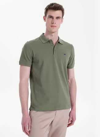 Mustang Koyu Haki Erkek Polo T-Shirt M5SM-TST1335