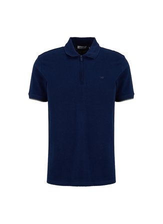 Mustang Lacivert Erkek Relaxed Baskılı Polo T-Shirt M5SM-TST1324