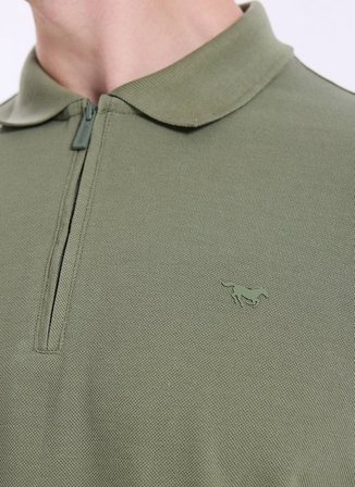 Mustang Koyu Haki Erkek Relaxed Baskılı Polo T-Shirt M5SM-TST1324
