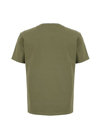 Mustang Koyu Haki Erkek Relaxed Baskılı T-Shirt M6SM-TST1571