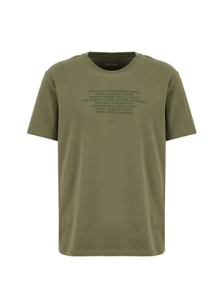 Mustang Koyu Haki Erkek Relaxed Baskılı T-Shirt M6SM-TST1571