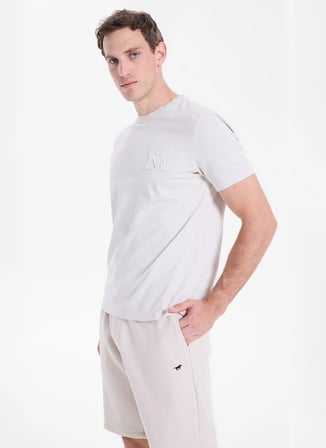 Mustang Taş Erkek Relaxed Baskılı T-Shirt M6SM-TST1544