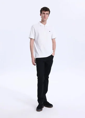 Mustang Düz Beyaz Erkek Polo T-Shirt M6SM-TST1583