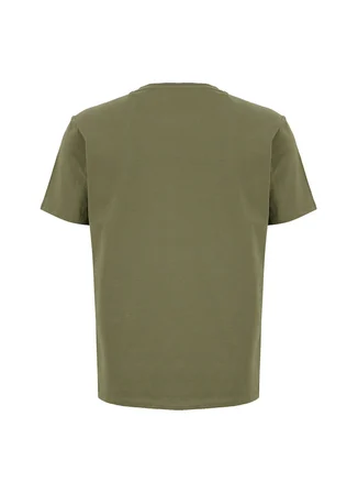 Mustang Koyu Haki Erkek Relaxed Baskılı T-Shirt M6SM-TST1571