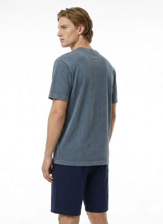 Mustang Antrasit Erkek Relaxed Baskılı T-Shirt M6SM-TST1597