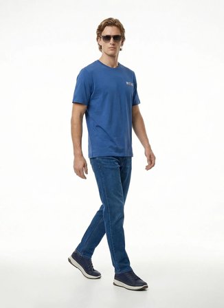 Mustang Mavi Erkek Slim Fit Yıkamalı Denim Pantolon VEGAS SLIM-1556