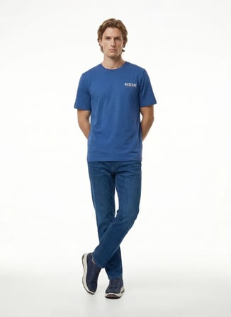 Mustang Mavi Erkek Slim Fit Yıkamalı Denim Pantolon VEGAS SLIM-1556