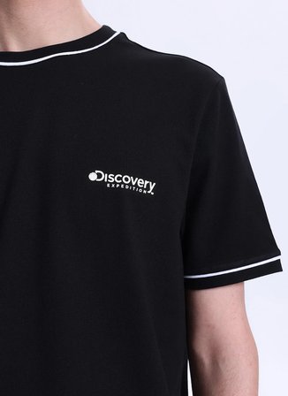 Discovery Expedition D6SM-TST3746 Siyah Bisiklet Yaka Relaxed Düz Erkek T-Shirt