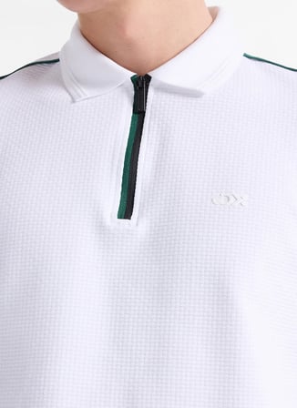 Discovery Expedition D6SM-TST3749 Beyaz Erkek Polo T-Shirt