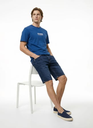 Mustang INDIGO Erkek Relaxed Baskılı T-Shirt M6SM-TST1598