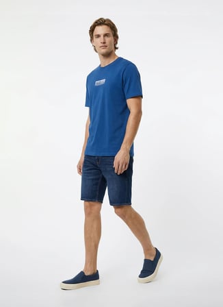 Mustang INDIGO Erkek Relaxed Baskılı T-Shirt M6SM-TST1598