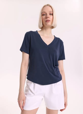 Fabrika Lacivert Kadın T-Shirt F6SL-TST0175