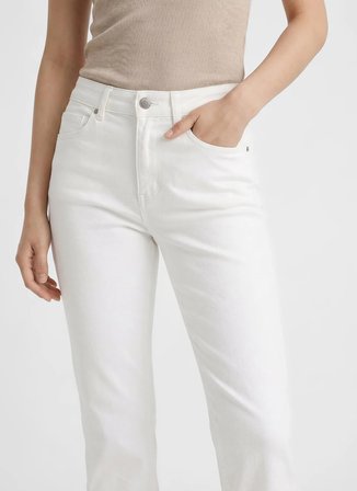 Limon Beyaz Kadın Denim Pantolon L6SL-PNT9057
