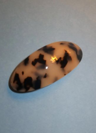 Heiri Krem - Siyah Saç Aksesuarı OVAL KEMIK KREM KAPLUMBAGA TOKA