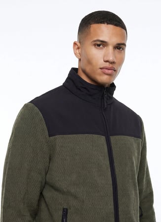 Discovery Expedition D6WM-SWT3746 Haki Dik Yaka Jakarlı Erkek Polar Sweatshırt