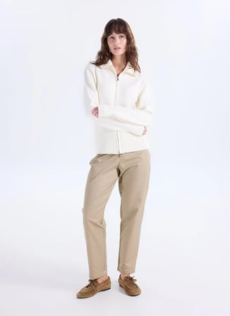 Fabrika Ekru Kadın Regular Fit Hırka F6WL-HRK0003