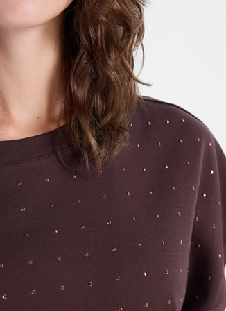Fabrika Kahverengi Kadın Relaxed Taşlı T-Shirt F5WL-TST0247