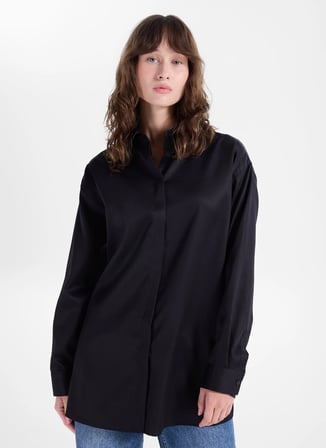 Fabrika Siyah Kadın Loose Fit Gömlek F6WL-GML0124