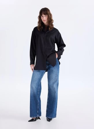 Fabrika Siyah Kadın Loose Fit Gömlek F6WL-GML0124