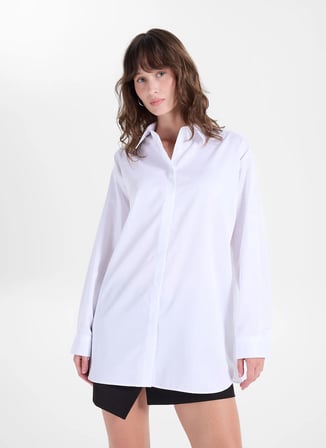 Fabrika Beyaz Kadın Loose Fit Gömlek F6WL-GML0124