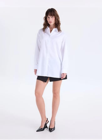 Fabrika Beyaz Kadın Loose Fit Gömlek F6WL-GML0124