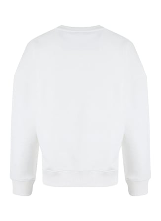 Fabrika Beyaz Kadın Bisiklet Yaka Oversize Taşlı Sweatshirt F5WL-SWT0036