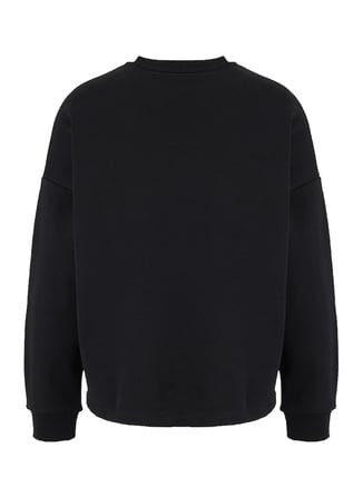 Fabrika Siyah Kadın Bisiklet Yaka Loose Fit Desenli Sweatshirt F6WL-SWT0132