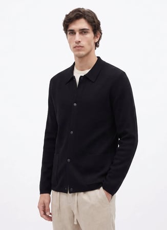 Fabrika Siyah Erkek Slim Fit Hırka F5WM-HRK 2437