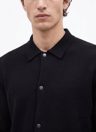 Fabrika Siyah Erkek Slim Fit Hırka F5WM-HRK 2437