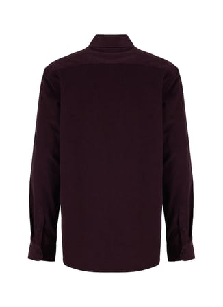 Fabrika Bordo Erkek Slim Fit Fitilli Gömlek F5WM-GML 2378 N