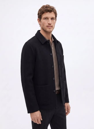 Fabrika Siyah Erkek Slim Fit Ceket F6WM-CKT 2003
