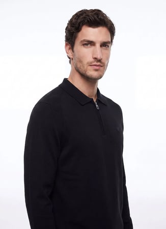 Fabrika Siyah ErkekSlim Fit Polo  Kazak F6WM-KZK 2021