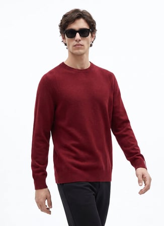 Fabrika Kırmızı Erkek Slim Fit Triko Kazak F6WM-KZK 2020