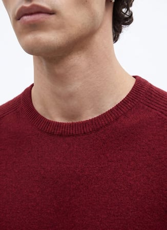 Fabrika Kırmızı Erkek Slim Fit Triko Kazak F6WM-KZK 2020