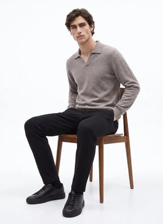 Fabrika Vizon Erkek Slim Fit Triko Polo Kazak F6WM-KZK 2023