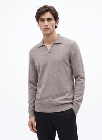 Fabrika Vizon Erkek Slim Fit Triko Polo Kazak F6WM-KZK 2023