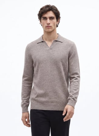 Fabrika Vizon Erkek Slim Fit Triko Polo Kazak F6WM-KZK 2023